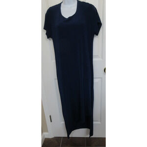 Chico's Travelers Classic Short Sleeve Maxi Dress Navy Blue Size 2 US Size M